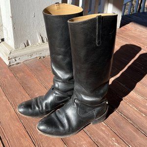 Frye Lindsay Plate Tall Black Riding Boots